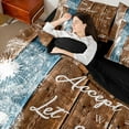 thumbnail image 4 of Feelyou Brown Wooden Plank Bedding Comforter Set 7 Pieces, Retro Western Lake House Full Bedding Set, Rustic Dandelion Reversible Fitted Sheet Flat Sheet, Breathable Home Decor, 4 of 7