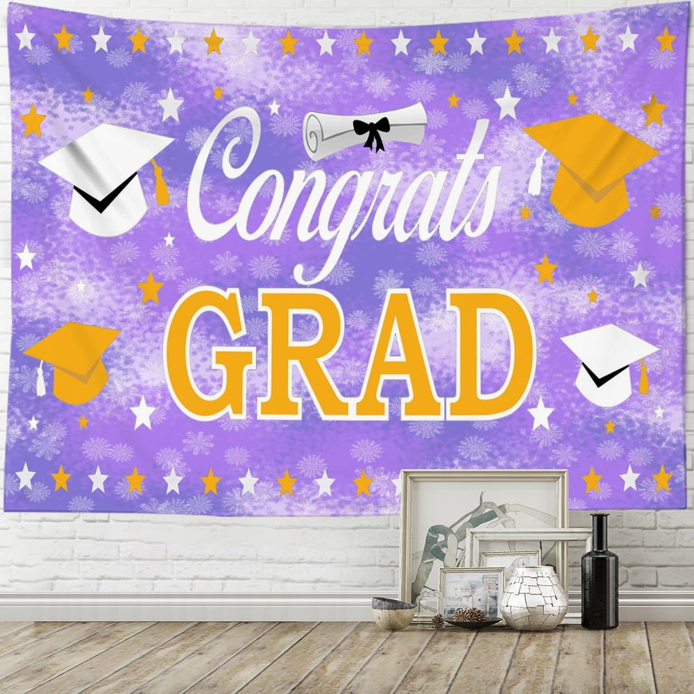 Graduation Backdrop Banner Maroon Large Congrats Grad Party Supplies ...