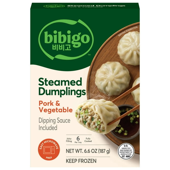 Bibigo Frozen Pork & Vegetable Steamed Dumplings, 6.59 oz