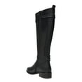 thumbnail image 3 of FSJ Women Classic Knee High Riding Boots Round Closed Toe Stacked Low Heel Side Zip Buckle Stretch Fall Winter Long Boots Shoes Size 16 Black, 3 of 4