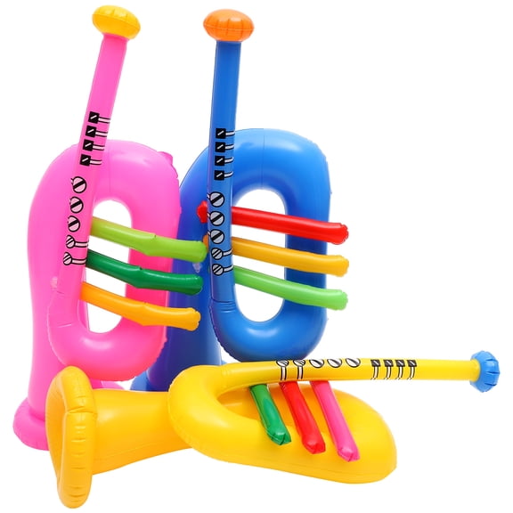 FRCOLOR 3Pcs PVC Inflatable Musical Instruments Reusable Trumpet Horns for Party Props and Photo Accessories