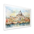thumbnail image 2 of Designart "Historic Serenity of Vatican City III" Cityscapes Framed Wall Art Decor - Industrial Blue Rome Entryway Framed Wall Art, 2 of 6