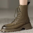 thumbnail image 5 of British style, retro, women's boots, thick heel, genuine leather, short boots, high heel, thick sole, soft leather, work boots, 5 of 6
