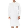 thumbnail image 1 of MAWCLOS Robe Homme Chemises Boutonnées Manches Longues Chemise de Soirée Poche avant Col Rond Hauts Blanc S, 1 of 5