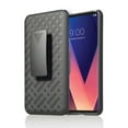 thumbnail image 2 of Golden Sheeps Case Compatible for LG V50 ThinQ, LG V50 Belt Clip Holster Cover Shell Kickstand Criss Cross Black New Plaid Design, 2 of 4