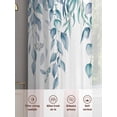 thumbnail image 6 of Eucalyptus Leaves Sheer Curtains 63 Inch Length 2 Panels Set Window Treatments, Light Blue Summer Botanical Weeping Rod Pocket Semi Curtains for Living Room/Bedroom/Kitchen Décor, 104"W x 63"L, 6 of 7