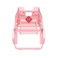 thumbnail image 2 of UALSRZL Clear Backpack, Heavy Duty PVC Transparent School Bag with Reinforced Strap, Large Capacity Bookbags for Boys Girls Stadium Approved, Pink, 2 of 7