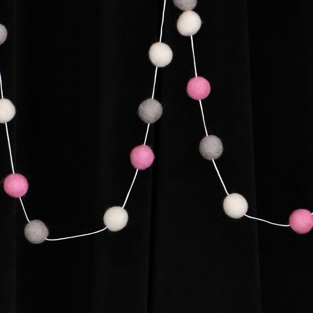 FVDPWYE 2pcs Handmade Wool Felt Ball Pom Pom Nursery Holiday Wall Hanging Decoration