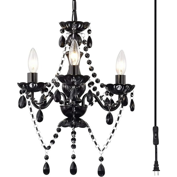 Black plug in chandelier online