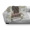 thumbnail image 3 of Landscape Soft Flannel Fleece Blanket, Cartoon Animal Cat Pet Smile Positive Morning Apartment Window Artwork, Cozy Plush for Indoor and Outdoor Use, 50" x 70", Umber Black and White, by Ambesonne, 3 of 6