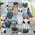 thumbnail image 2 of Cat Blanket Ultra Soft Flannel Merch Cat Throw Blanket Stuff Gifts for Cat Lovers for Girls Women Kids Boys Adults 60"X 50", 2 of 6