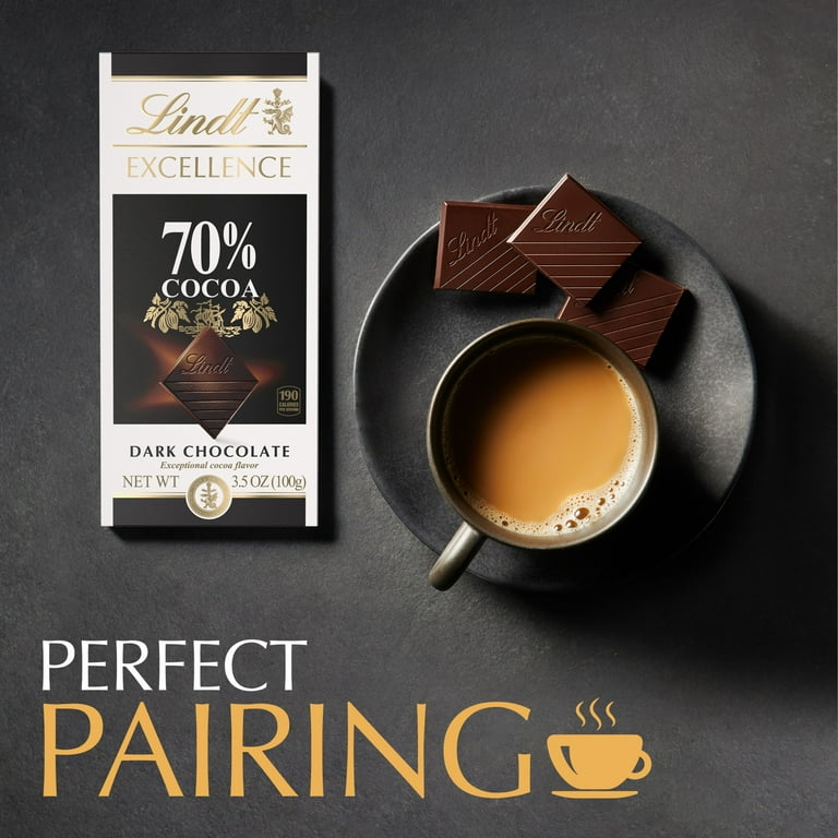 Lindt Excellence, Dark Chocolate, 70% Cocoa, Candy Bar, 3.5 oz