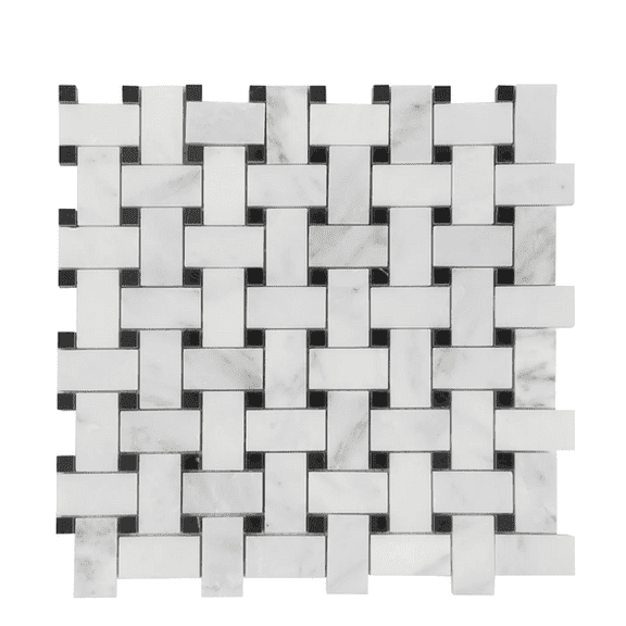 Basketweave - 12-in x 12-in Porcelain Matte & Satin Glazed Mosaic Floor and Wall Tile(1-sq. ft/ Piece)