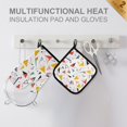 thumbnail image 4 of Yayeee Oven Mitts and Pot Holder Set of 2 Heat Resistant Kitchen Gloves Baking Hot Pad, White Triangles, 4 of 5