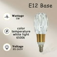 thumbnail image 1 of Bombilla LED E12, 5 W (Equivalente a 40 W), 500 Lm sin Regulable, Luz Cálida de 3000 K/luz Solar de 6000 K, Utilizada para Lámparas de Escritorio, Lámparas de Cristal y Lámparas de Araña., 1 of 6