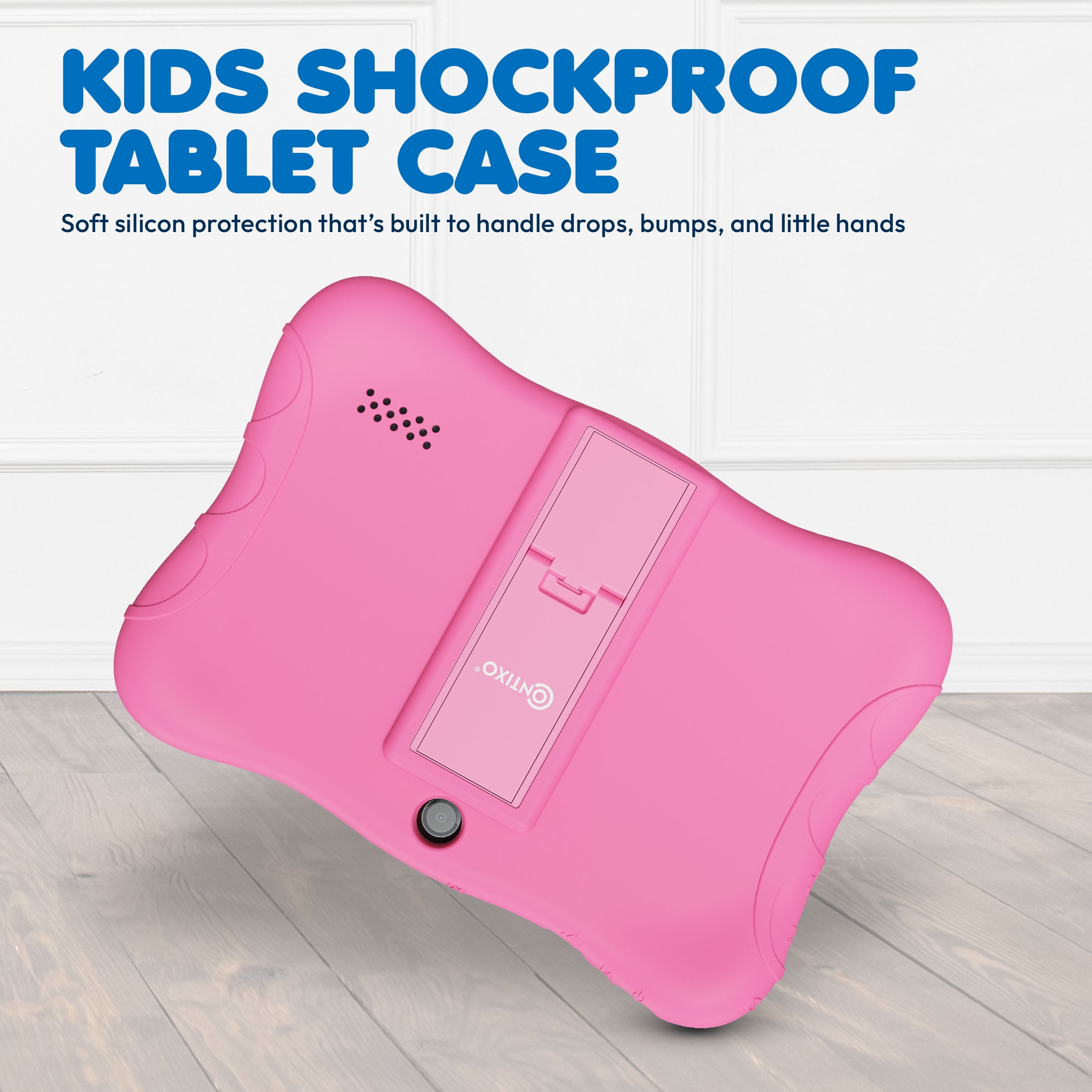 Contixo 7-Inch Kids Tablets Bundle, Educational Android Tablet with Headphones and Carrying Sleeve, Pink