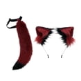 thumbnail image 4 of 2 uds. para el pelo con orejas de , gorro de de felpa para disfrazarse de Navid, , Kits de disfraces de para fi , rojo + negro Salvador Traje de juego de cosplay, 4 of 6