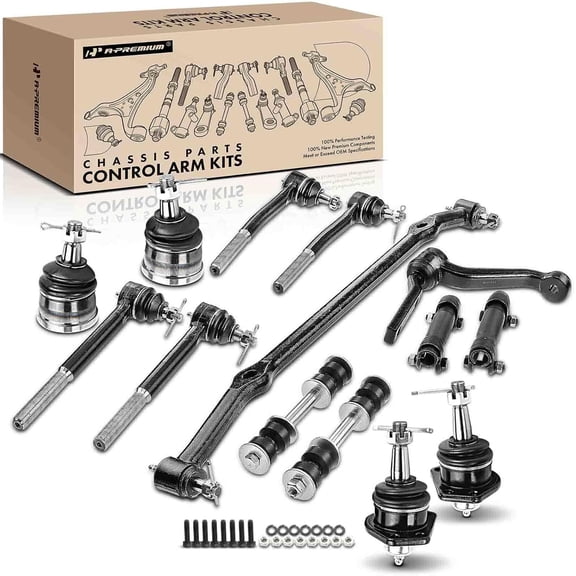 A-Premium 14Pcs Front Suspension Kit Inner Outer Tie Rod End & Adjusting Sleeve Sway Bar Link Ball Joint Center Link Idler Arm Compatible with Chevrolet Impala Caprice Buick Electra Cadillac DeVille