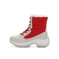 thumbnail image 5 of Gomelly Womens Winter Boot Lace Up Warm Booties Mid Calf Snow Boots Lightweight Comfort Shoes Women Ladies Bootie Red 39, 5 of 9
