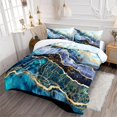 thumbnail image 6 of OMELA Marble Comforter Set King Size, 3 Pcs Modern Abstract Watercolor Decor Lightweight Comforter Set, Chic Gold Glitter Marbling Bedding Set for Adult Teen All Season, 6 of 9