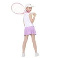 thumbnail image 4 of Girls Tennis Golf Outfit Sleeveless Polo V Neck Tank Top and Skorts Sets Sport Skirt with Pockets, 4 of 5