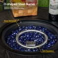 thumbnail image 4 of 3-Piece Outdoor Fire Pit Bar Set Patio Conversation Dining Bistro Set with 40000BTU Propane Round Fire Table 2 Swivel Barstools Chairs, Black, 4 of 9