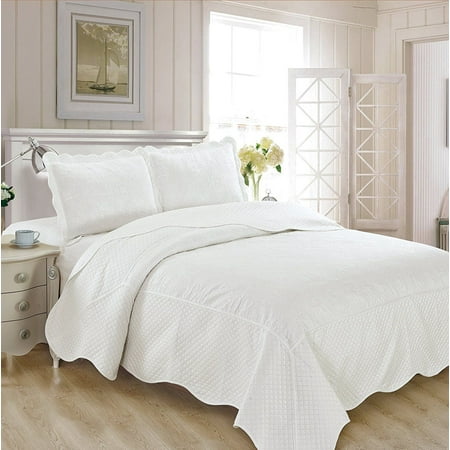 Fancy Linen 3pc King Luxury Bedspread Coverlet Embossed Solid