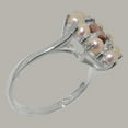 thumbnail image 3 of LBG British Made 10k White Gold Natural Pink Tourmaline & Cultured Pearl Womens Promise Ring - 33 size options - Size 7.75, 3 of 6