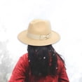 thumbnail image 4 of Sombrero de de moda para el sol, de Jazz de Panamá con lazo para viajes al aire libre, Festival , , beige BLESIY Sombrero de Copa Panamá Jazz, 4 of 7