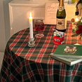 thumbnail image 3 of Decoración navideña, mantel navideño, decoración y accesorios de mesa, mantel a cuadros rojo, cubierta de mesa para fiesta de Navidad y Año Nuevo, 3 of 5