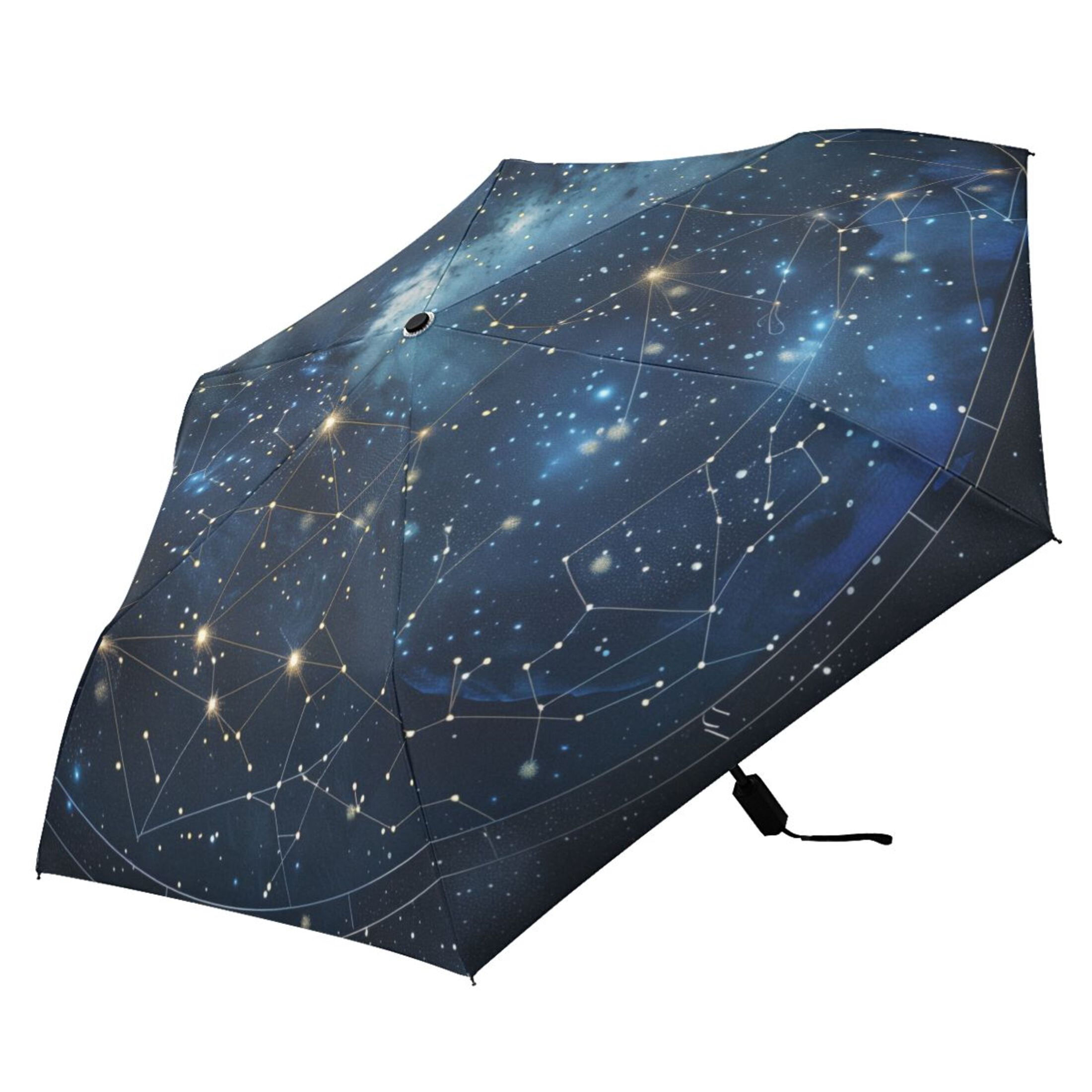 Compact Sun Umbrella Windproof Travel Umbrellas for Rain Strong Portable UV Protection Star Constellation