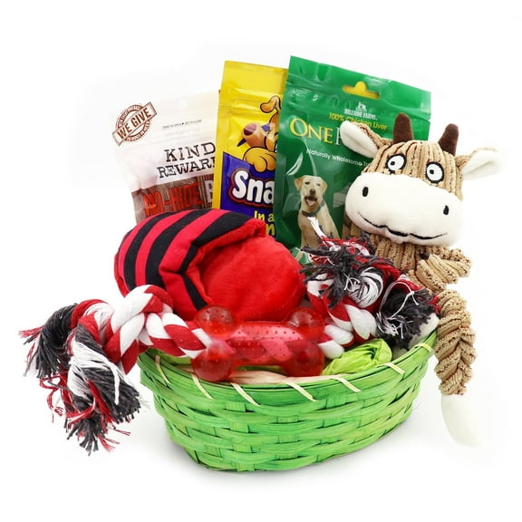 Dog Gift Basket with Treats Crewing Toy Holiday Set DGB02