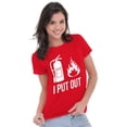 thumbnail image 4 of Put Out Fire Firefighter Fireman Womens Slim Fit Graphic Tee Brisco Brands M, 4 of 5