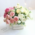 thumbnail image 6 of LHWEN 5 Bundles Artificial Peony Flowers Rose Home Party Wedding Decorative Roses Bouquet No Pruning or Watering Required Ideal for Busy Individuals or Those Without a Green Thumb, 6 of 6