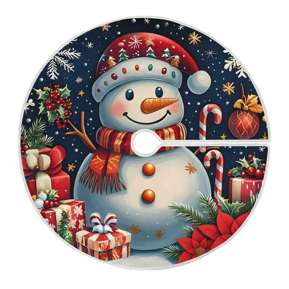 Ryvnso Christmas Tree Skirt Christmas Snowman-c2 Xmas Tree Skirts Ornament Home Decorations 35.4"