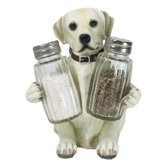 Pup And Spice Wide Eyed Cute Labrador Puppy Dog Glass Salt & Pepper Shakers Set