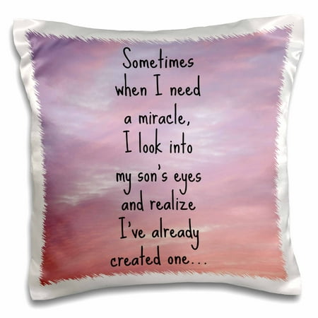 Eze Pillow - 3dRose I need a miracle I look into my sons eyes and realize I have one - Pillow Case, 16 by 16-inch