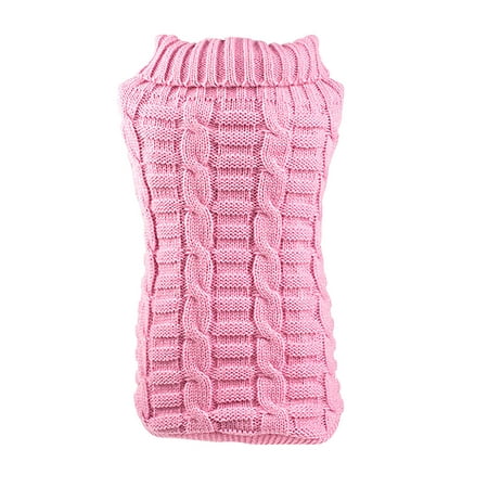 Small Pet Dog Clothes Puppy Cat Warm Sweater Knit Coat Apparel Costumes Pink, S - www.waterandnature.org