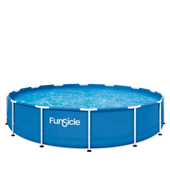 Funsicle 14ft Adventure Above Ground Metal Frame Swimming Pool, Includes FiltraBoostâ„¢ 800S Pump with AutoSkimmer, Round, Age 6 & up