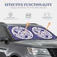 thumbnail image 4 of Balery Blue And White Porcelain Pattern Sun Shield 2 Pack For Car Front Windows Foldable Sun Visor Protector Blocks Max Uv Rays And Keeps Your Vehicle Cool For Most Sedans Suv Truck, 4 of 7