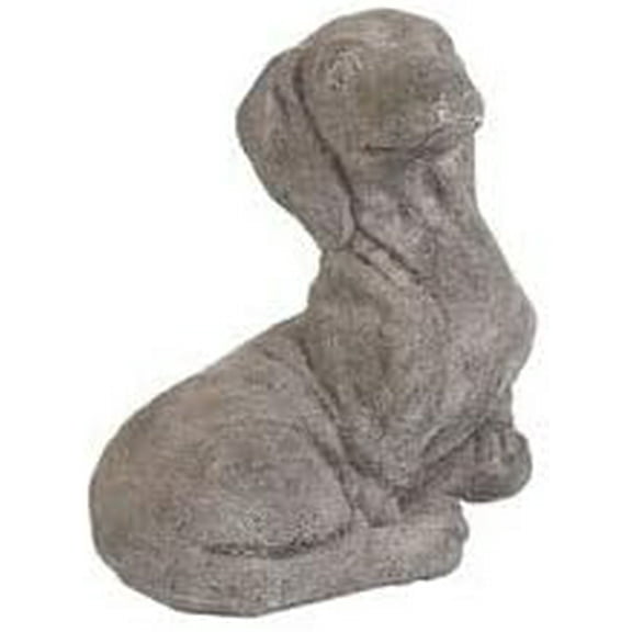 Solid Rock Stoneworks Sitting Dachshund- Pre-Aged - 9" Tall x 8" w x 7" d