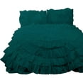 thumbnail image 2 of D.N.G. BEDDINGS 5 Piece 100% Egyptian Cotton Circle Ruffle Comforter Set, 550 GSM Filled Microfiber - King/Cal-King Size, Teal Color - 800 Thread Count, 2 of 5