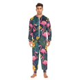 thumbnail image 3 of FORMRS Onesies Pajama for Adults Unisex Hoodie Winter Jumpsuit One Piece Sleepwear, Sizes S-2XL, Yellow Floral Flamingo, 3 of 7