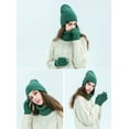 thumbnail image 4 of Hat Scarf Gloves Set Classic Unisex Thermal Gloves Loop Scarf Ribbed Knit Cap, 4 of 10