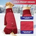 thumbnail image 6 of Large Dog Coat, Extra Warm Dog Jacket Four Legs All Wrap Waterproof Windproof Dogs Cold Weather Coats for Medium Large Dogs, Warm High Collar Full Body Dog Jumpsuit Comfortable Onesie Apparel, 6 of 8