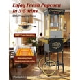 thumbnail image 7 of PopBria Popcorn Machine with Cart, Authentic 10oz Movie Theater Style Popcorn Maker with Warming Deck, 850W Vintage Standing Popcorn Machine for Home, Parties, Gift (Black and Gold), 7 of 7