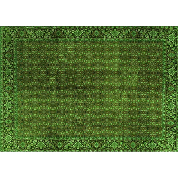 Ahgly Company Indoor Rectangle Persian Green Traditional Area Rugs, 2' x 4'