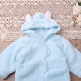 thumbnail image 6 of Mgmyaa Baby Fleece Romper Hooded Jumpsuit With Bear Ears Warm Winter Outfit For Infant Boys Girls 0-12 Months, 6 of 9