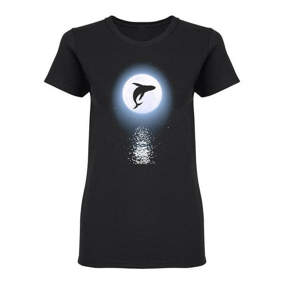 Whale Jumping On Moonlight Shaped Tee Women's -Image by Shutterstock
