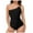 Black, variant on Linfrsh Womens One Piece Swimsuits One Shoulder Bathing Suits Tummy Control Modest Full Coverage Key Hole Beach Vacation Clothes Swimwear Blue,2XL